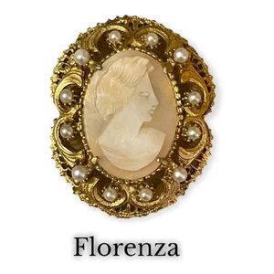 Vintage Florenza Cameo Pin